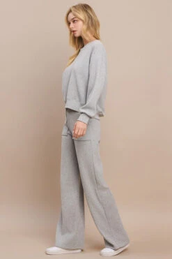 Relaxed Corduroy Long Sleeve Top And Pants Set -Selected Women's Clothing Store TP2403 827CD001 HGR 2 l