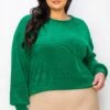 Women's Plus Size Crewneck Corduroy Sweatshirt (XL Only)