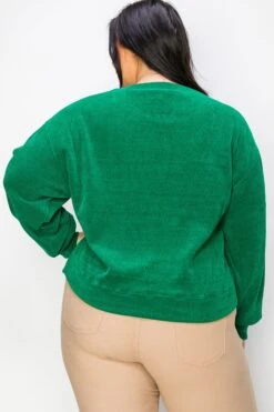 Women's Plus Size Crewneck Corduroy Sweatshirt (XL Only) -Selected Women's Clothing Store TP2403P XL FRG 3