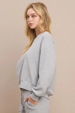 Women's Plus Size Crewneck Corduroy Sweatshirt (XL Only) -Selected Women's Clothing Store TP2403P XL HGR 2 l 271cba31 1d2d 477e 8644 89ab99c96158