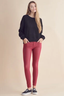 Women's Relaxed Ribbed Corduroy Long Sleeve Top -Selected Women's Clothing Store TP2403 BLK 4 l