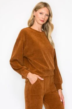 Women's Relaxed Ribbed Corduroy Long Sleeve Top -Selected Women's Clothing Store TP2403 COP 2