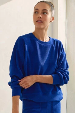 Women's Relaxed Ribbed Corduroy Long Sleeve Top -Selected Women's Clothing Store TP2403 RBL l