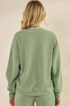 Women's Relaxed Ribbed Corduroy Long Sleeve Top -Selected Women's Clothing Store TP2403 SAG 2 l