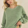 Women's Relaxed Ribbed Corduroy Long Sleeve Top -Selected Women's Clothing Store TP2403 SAG l