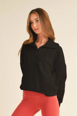 Women’s Half-zip Sweatshirt -Selected Women's Clothing Store TP2521 BLK ACT827083 RST 10 edit