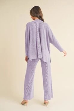 Women's Textured Oversize Top And Wide Leg Pants Set -Selected Women's Clothing Store TP2526 LAV 827SR018 LAV 20 Edited 83cf239a f8d3 445e a28e 1e7f68c52355