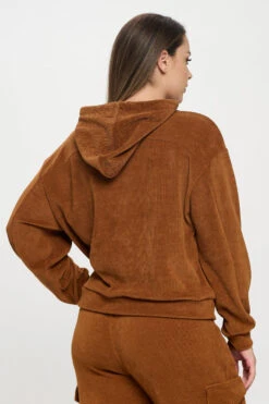 Plus Size Relaxed Corduroy Pullover Hoodie -Selected Women's Clothing Store TP2533P COP 827CD002P COP 5