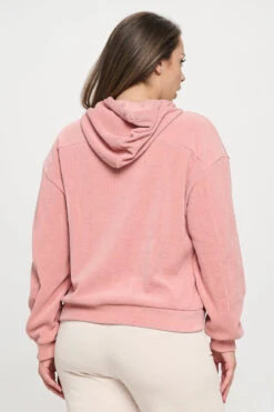 Plus Size Relaxed Corduroy Pullover Hoodie -Selected Women's Clothing Store TP2533P DSR 827CD001P XL IVY 5