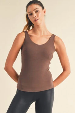 Tank Top With Built-In Bra -Selected Women's Clothing Store TP2553 COF l