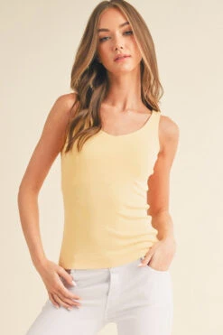 Tank Top With Built-In Bra -Selected Women's Clothing Store TP2553 YEL l