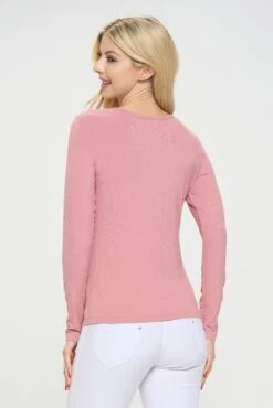 Women's Essential Ribbed Long Sleeves Top -Selected Women's Clothing Store TP2570 DSR 3