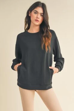 Women's Comfort Drape Oversized Crewneck Top
