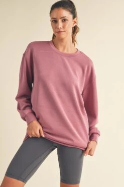 Women's Comfort Drape Oversized Crewneck Top -Selected Women's Clothing Store TP2571 DMU