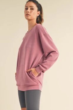 Women's Comfort Drape Oversized Crewneck Top -Selected Women's Clothing Store TP2571 DMU 2