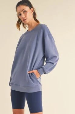Women's Comfort Drape Oversized Crewneck Top -Selected Women's Clothing Store TP2571 LDM 2
