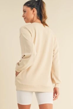 Women's Comfort Drape Oversized Crewneck Top -Selected Women's Clothing Store TP2571 OAT 3