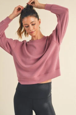 Womens Comfort Drape Cropped Crew Top -Selected Women's Clothing Store TP2581 DMU l 1