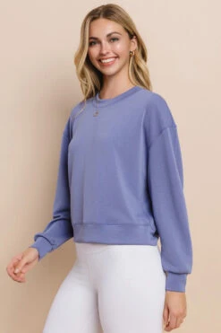 Womens Comfort Drape Cropped Crew Top -Selected Women's Clothing Store TP2581 LDM 2 l