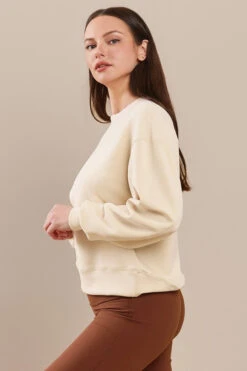 Womens Comfort Drape Cropped Crew Top -Selected Women's Clothing Store TP2581 OAT 2 l 1