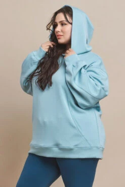 Plus Size Oversized Scuba Hoodie -Selected Women's Clothing Store TP2603P LDM 2 l