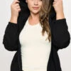 Plus Size Women's Cropped Scuba Zip-Up Jacket With Hood -Selected Women's Clothing Store TP2626TP XL BLK SML642P IVY 827JG017NP BLK 5