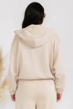 Plus Size Women's Cropped Scuba Zip-Up Jacket With Hood -Selected Women's Clothing Store TP2626TP XL OAT SML642P COF 827JG017NP XL OAT 10