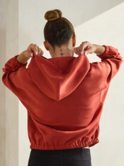 Plus Size Women's Cropped Scuba Zip-Up Jacket With Hood -Selected Women's Clothing Store TP2626 RST ACT704 BLK ACT827162 BLK 25