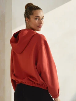 Plus Size Women's Cropped Scuba Zip-Up Jacket With Hood -Selected Women's Clothing Store TP2626 RST ACT704 BLK ACT827162 BLK 27