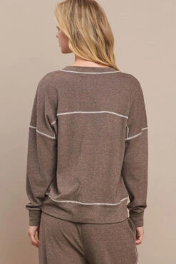 Women's Ultra Soft Long Sleeve Crew Neck Top -Selected Women's Clothing Store TP2633 KHA 3