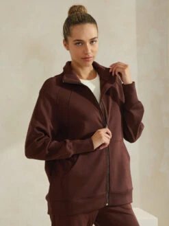 Relax And Zip Full Long Jacket -Selected Women's Clothing Store TP2643 827JG017N COF 18