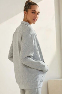 Relax And Zip Full Long Jacket -Selected Women's Clothing Store TP2643P HGR 3 l