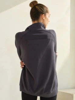 Relax And Zip Full Long Jacket -Selected Women's Clothing Store TP2643 CHA TP2553 HGR ACT8217120 BLK 18