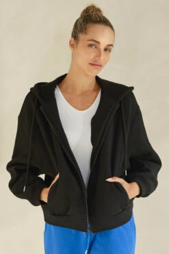 Travel Cozy Front Zip Cotton Hoodie