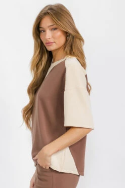 Women’s Comfort Drape Duo Tone Top -Selected Women's Clothing Store TP2662 MCHOAT 1 I