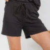 Women’s Sleek Lounge French Terry Shorts -Selected Women's Clothing Store TP2681 807FT003 BLK I3