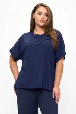 Plus Size Women’s Effortless Chic Relaxed Drape Top