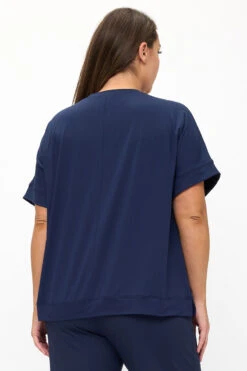 Plus Size Women’s Effortless Chic Relaxed Drape Top -Selected Women's Clothing Store TP2684 817SR030P NVY 6 I