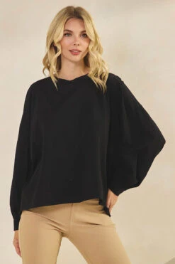 Weekend Flow Relaxed Fit Cotton Top -Selected Women's Clothing Store TP2743 BLK 827JN285 CAM.jpg 20 I