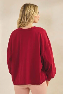 Weekend Flow Relaxed Fit Cotton Top -Selected Women's Clothing Store TP2743 BUR 827JN251 PCH 1 S