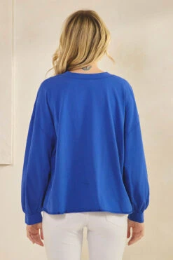 Plus Size Weekend Flow Relaxed Fit Cotton Top -Selected Women's Clothing Store TP2743 RBL 827JN251 WHT 1.jpg 12 I 1