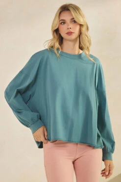 Plus Size Weekend Flow Relaxed Fit Cotton Top -Selected Women's Clothing Store TP2743 RTB 827JN251 PCH 5 I 1