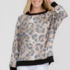 Vintage Soft Leopard Crewneck Sweater -Selected Women's Clothing Store TPPT0061