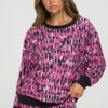 Get Into It Printed Crewneck Long Sleeve Top -Selected Women's Clothing Store TPPT0113