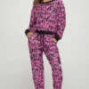Get Into It Printed Loungewear Set -Selected Women's Clothing Store TPPT011 827JG0111
