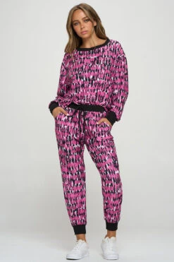 Get Into It Printed Loungewear Set