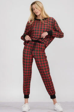 Christmas Holiday Knit Printed Loungewear Set