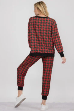 Christmas Holiday Knit Printed Loungewear Set -Selected Women's Clothing Store TPPT014 827JG0144