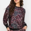 Zebra Meets Cheetah Long Sleeve Top -Selected Women's Clothing Store TPPT0161