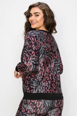 Zebra Meets Cheetah Long Sleeve Top -Selected Women's Clothing Store TPPT0164